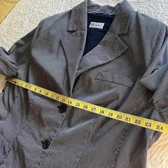 Cotton Blend Blazer Women’s 20 Embellished Striped Jacket Military Classic Blue - Picture 11 of 17